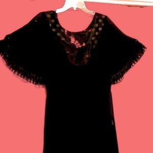beau bois cute black cut out detailed blouse